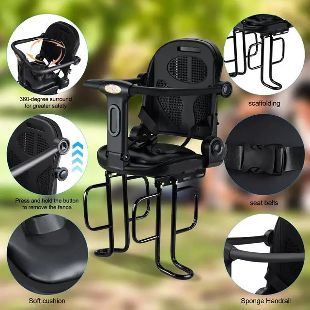 Alt view image 2 of 7 - Rear Child Bike Seat, Rear Kid Bike Seat, Toddler Bike Seat for Adult Bikes for Baby Ages 6 Months to 6 Years
