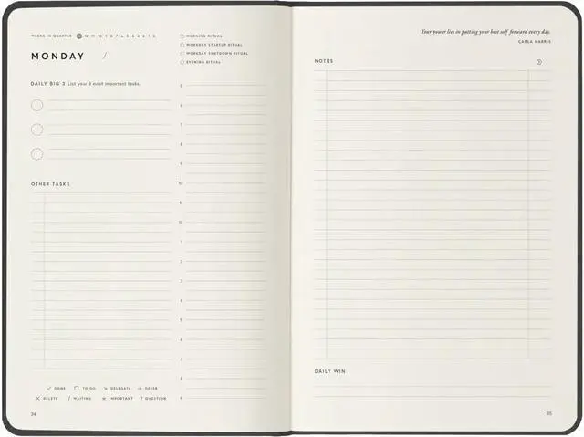 Alt view image 3 of 3 - Leather Planner (Saddle)