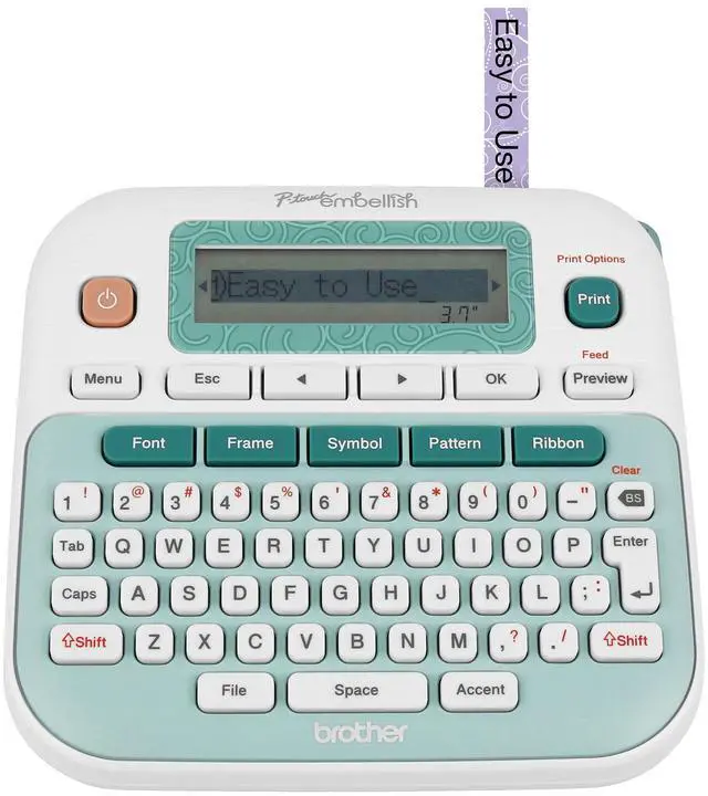 Main image of P-Touch Embellish Ribbon & Tape Printer PT-D215e,White