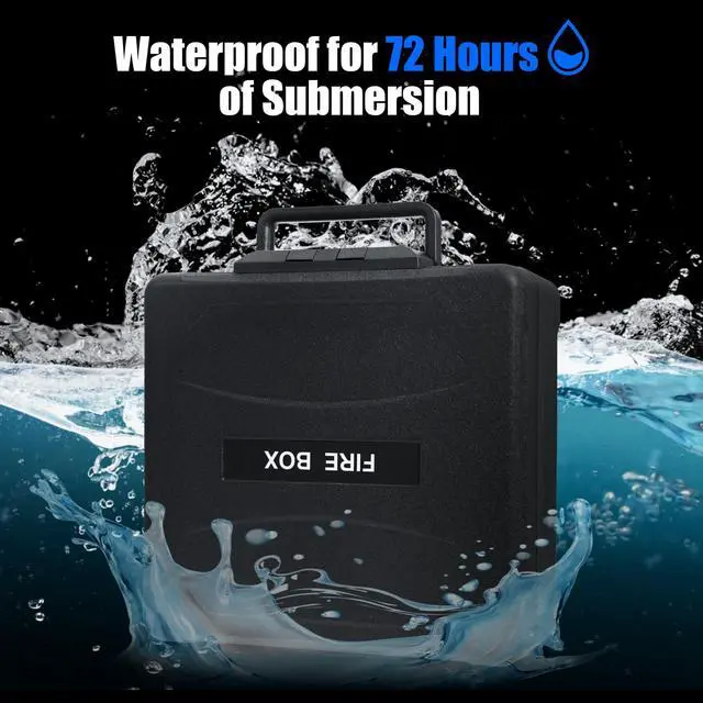 Alt view image 3 of 7 - Fireproof Document Box with Key Lock Large Portable Fire Safe for Home Documents Waterproof & Fire Resistant Lock Box with Ergonomic Handle, 1 Hour at 1700°F, 72 Hours Waterproof