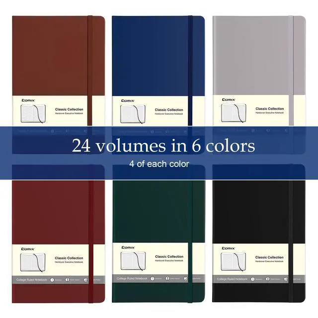 Alt view image 2 of 7 - 24 Pack Lined Journal Notebooks for Work, 240 Pages, 5.5" x 8.3", A5 Hardcover Journaling Notebooks for Notes-taking Writing, Business Notebooks Jounrnals for Office School
