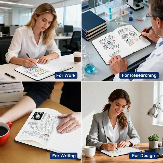 Alt view image 7 of 7 - 24 Pack Lined Journal Notebooks for Work, 240 Pages, 5.5" x 8.3", A5 Hardcover Journaling Notebooks for Notes-taking Writing, Business Notebooks Jounrnals for Office School