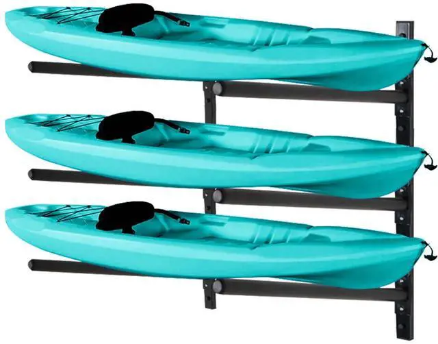 Main image of Kayak Storage Rack, Adjustable Wall Mount Kayak Racks for Garage and Outdoor Storage, Heavy Duty Weight Capacity, 2 Level / 3 Level / 4 Level