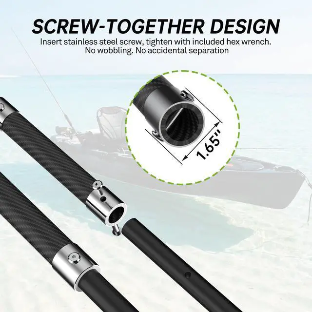 Alt view image 5 of 7 - 8.63ft/12.3ft Shallow Water Anchor Pole, Fiberglass Push Poles for Boat with T-Handle & 316 Stainless Tip, Corrosion-Resistant Sand Anchor for Beach Kayak, Gloves Included