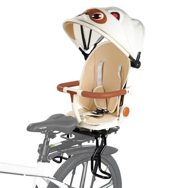 Main image of Rear Child Bike Seat,Rear Mounted Child Bike Seats,Back Mount Child Seat with Back Rest Armrest Foot Pedals,Width Adjustable Bicycle Rear Seat,Fits All Bicycle Rear Frames