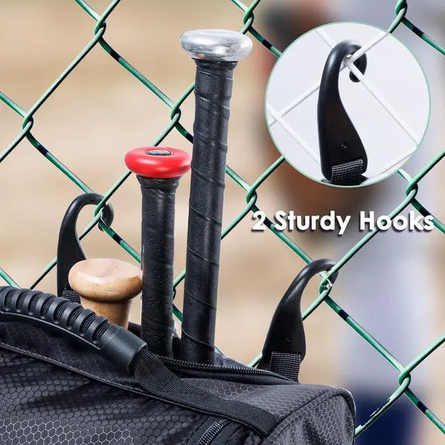 Alt view image 4 of 6 - Rolling Baseball Bag With Wheels, Seperate Shoe Compartment and Fence Hook - Large Softball Bag for T-Ball - Team Equipment Duffle Bag - Catcher Gear Bag for Boys 8-12, Youth, Adults