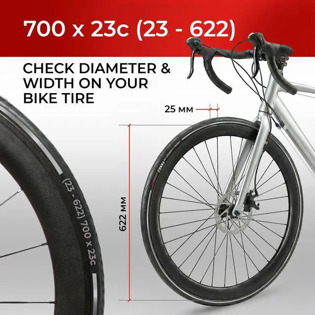 Alt view image 2 of 7 - Pair 700x23c Road Bike Tires - Foldable 23-622 with 1mm Anti Puncture 28" | Folding 28 inch Bicycle Tyres, Accessories for Racing, Touring and Cycling Bikes, Front and Rear Replacement