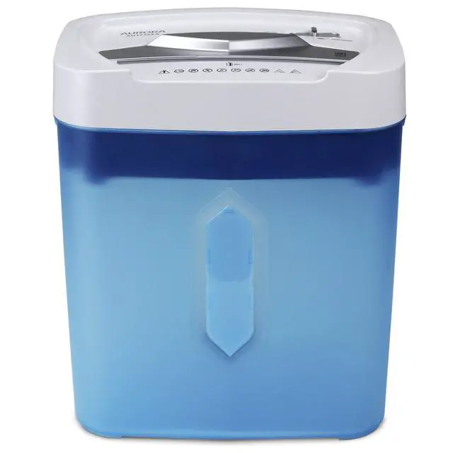 Alt view image 6 of 7 - AU1232XA Anti-Jam 12-Sheet Crosscut Paper/Credit Card Shredder with 5.2-Gallon Wastebasket (White/Semi Translucent Blue)