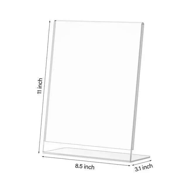 Alt view image 6 of 7 - Acrylic Sign Holder 8.5 x 11, Slant Back Display Stand, Clear Frames Plastic Sign Holder for Store, Restaurant (24 Pack)