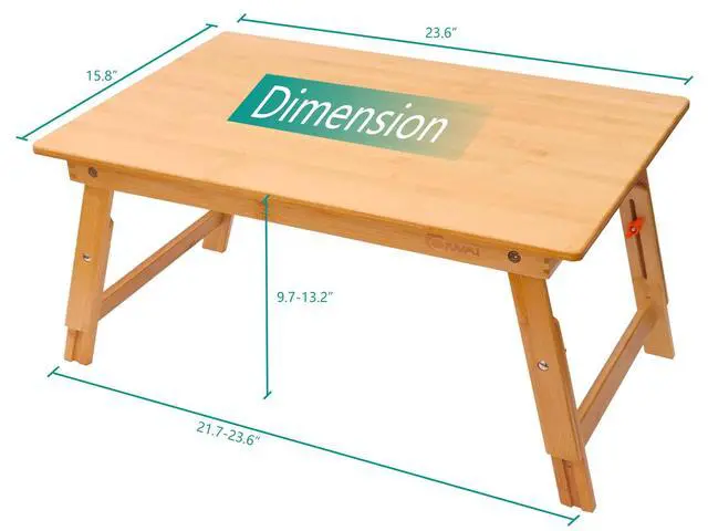 Alt view image 6 of 6 - Lap Desk for Bed, Bed Desk Bed Table Tary, Low Desk Table, Folding Floor Table, Adjustable Height, Portable Foldable Picnic Desk,Serving Breakfast Coffee in Bed Couch Floor.Bamboo