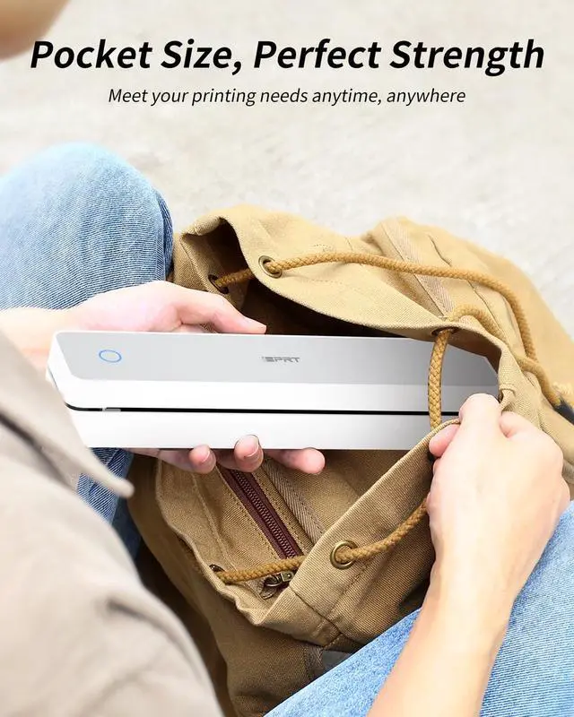 Alt view image 4 of 6 - Portable Thermal Printer, MT610 Pro Wireless for Travel, 300DPI Bluetooth Inkless Printer Support 8.5" X 11" US Letter& A4&A5 Thermal Paper for Home, Compatible with iOS, Android, Laptop, White