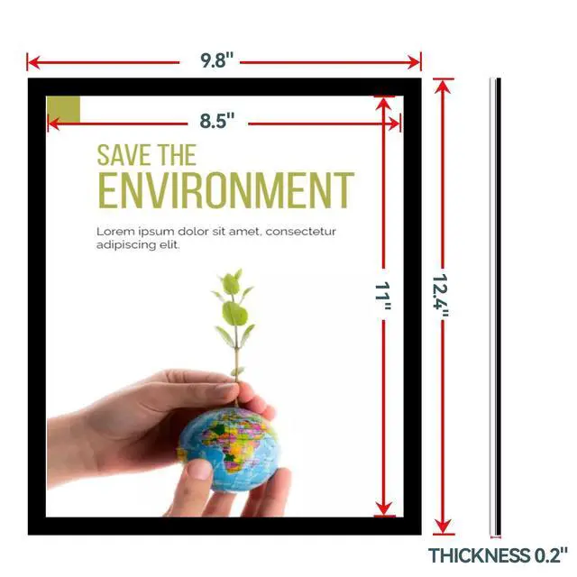 Alt view image 4 of 7 - 8.5" x 11" Acrylic Sign Holder Wall Mount, Acrylic Wall Sign Holder With Tape,Clear Plexiglass Self-adhesive Plastic Display Frame, Door/Window Sign Holder 12 pack No Drilling