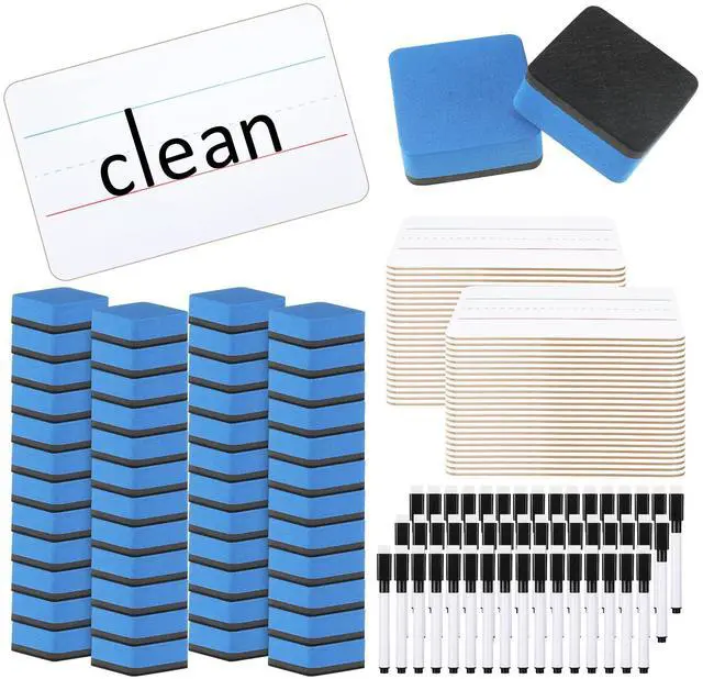 Main image of 48 Sets Mini White Boards 6"x 9" Dry Erase Boards Classroom Pack Includes Two Sided Small Whiteboards Markers, Lapboards Erasers for Teachers Students School