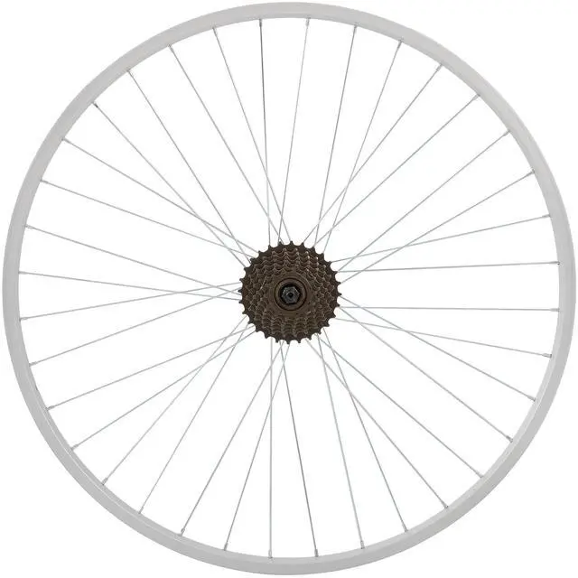 Main image of Hiland 26" 27.5" 28" x1.75" Alloy Bike Rim for 1.75 to 2.215" Wide Tire, Front & Rear Wheels with 7 Speeds Freewheel, Disc Brake Compatible, Bolt On Axle, Wheelset Accessories for MTB Cruiser Bicycle