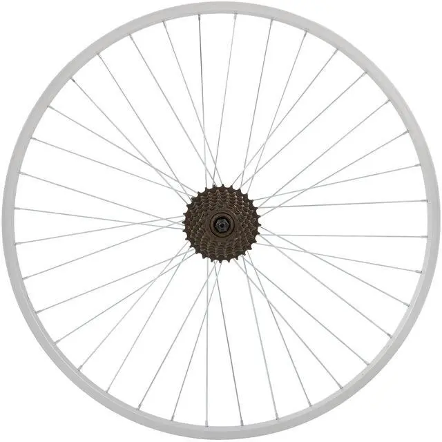 Main image of Hiland 26" 27.5" 28" x1.75" Alloy Bike Rim for 1.75 to 2.215" Wide Tire, Front & Rear Wheels with 7 Speeds Freewheel, Disc Brake Compatible, Bolt On Axle, Wheelset Accessories for MTB Cruiser Bicycle