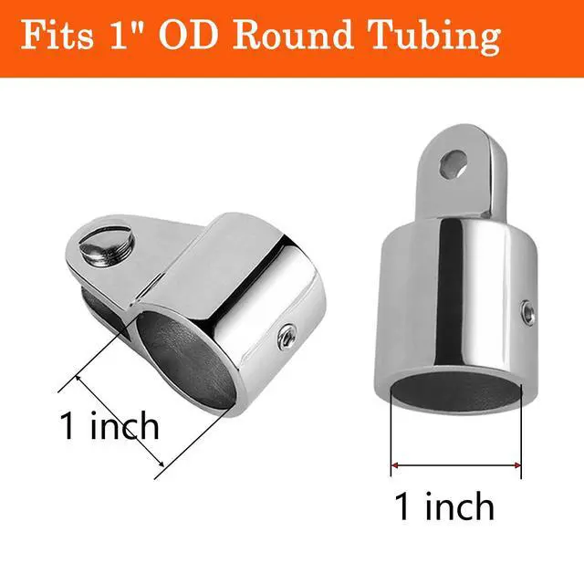 Alt view image 2 of 6 - Bimini Top Hardware Kit, 12 PCS Replacement Parts Set Eye End Caps Jaw Slide Deck Hinge with Quick Release Pin 316 Stainless Steel Boat Canopy Fittings
