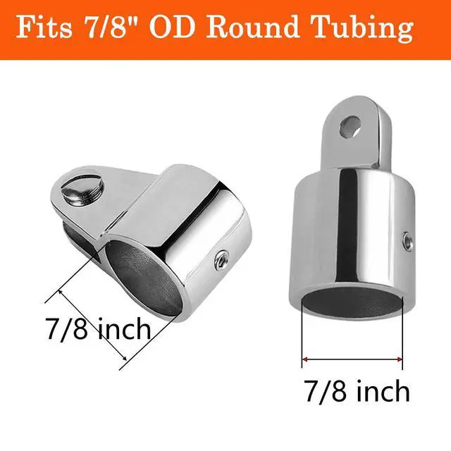 Alt view image 2 of 6 - Bimini Top Hardware Kit, 12 PCS Replacement Parts Set Eye End Caps Jaw Slide Deck Hinge with Quick Release Pin 316 Stainless Steel Boat Canopy Fittings