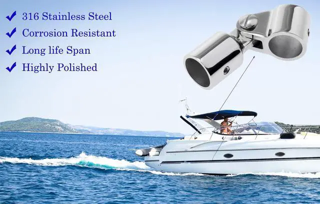Alt view image 4 of 6 - Bimini Top Hardware Kit, 12 PCS Replacement Parts Set Eye End Caps Jaw Slide Deck Hinge with Quick Release Pin 316 Stainless Steel Boat Canopy Fittings