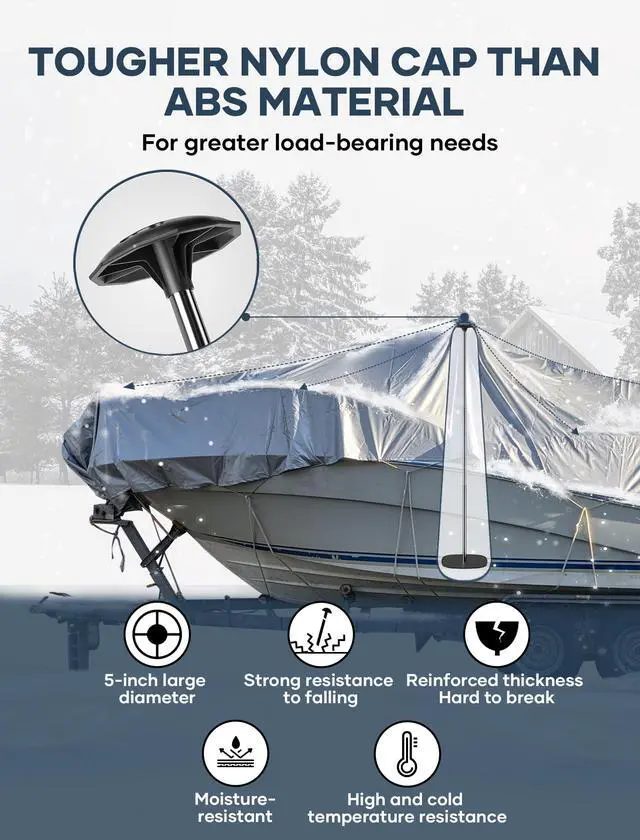 Alt view image 6 of 7 - Boat Cover Support Poles Support Systems, Height Adjustable 304 Stainless Steel Support Poles with Stable Full-Touchdown Iron Alloy Base for Jon Boat Pontoon Aluminum Boat Tarps Bimini Tops