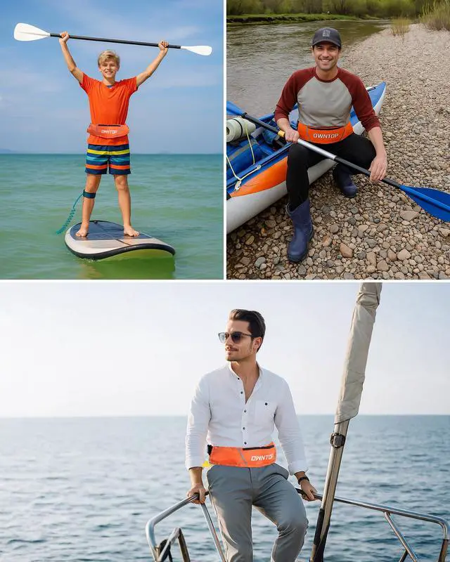 Alt view image 7 of 7 - Automatic/Manual Inflatable Swim Belt Pack, Manual Convertible Swim Jacket for Adults, 24g CO2 Cylinder Included, Low Profile for Kayak, Fishing, Paddle Sports