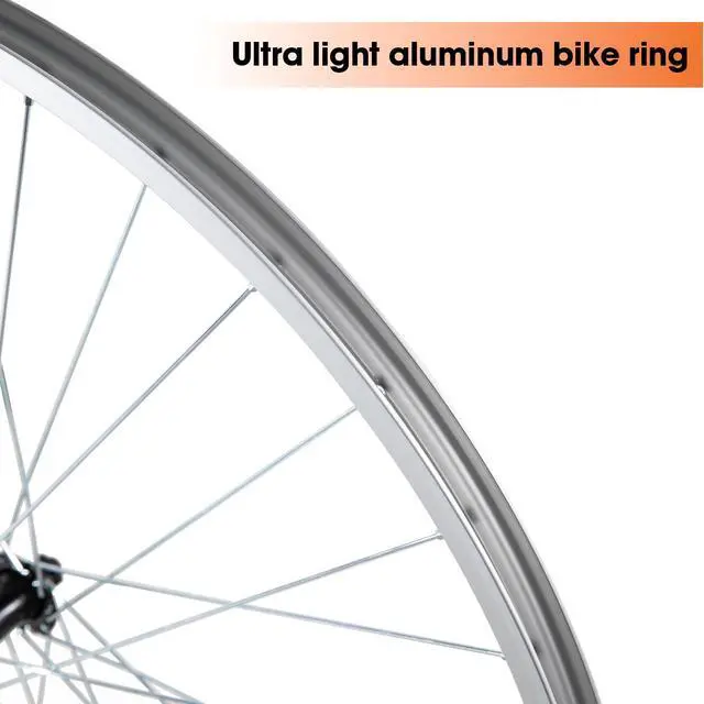 Alt view image 2 of 5 - Hiland 26" 27.5" 28" x1.75" Alloy Bike Rim for 1.75 to 2.215" Wide Tire, Front & Rear Wheels with 7 Speeds Freewheel, Disc Brake Compatible, Bolt On Axle, Wheelset Accessories for MTB Cruiser Bicycle