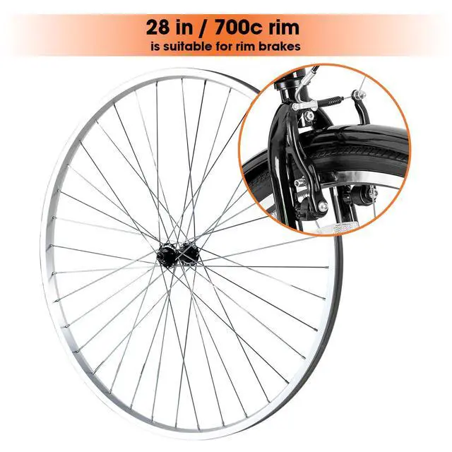 Alt view image 4 of 6 - Hiland 26" 27.5" 28" x1.75" Alloy Bike Rim for 1.75 to 2.215" Wide Tire, Front & Rear Wheels with 7 Speeds Freewheel, Disc Brake Compatible, Bolt On Axle, Wheelset Accessories for MTB Cruiser Bicycle