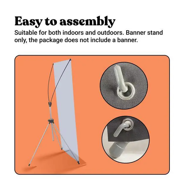 Alt view image 5 of 7 - X Banner Stand, Banners & Signs for Business - 23inch x 63inch to 32inch x 78inch Adjustable Banner Holder - Portable Retractable Banner with Bag - Banner for Trade Show & Display (Pack of 2)