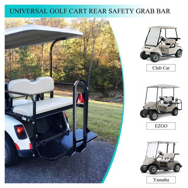 Alt view image 7 of 7 - Universal Golf Cart Rear Seat Safety Grab Bar Fits for Club Car DS/Precedent and for EZGO TXT RXV