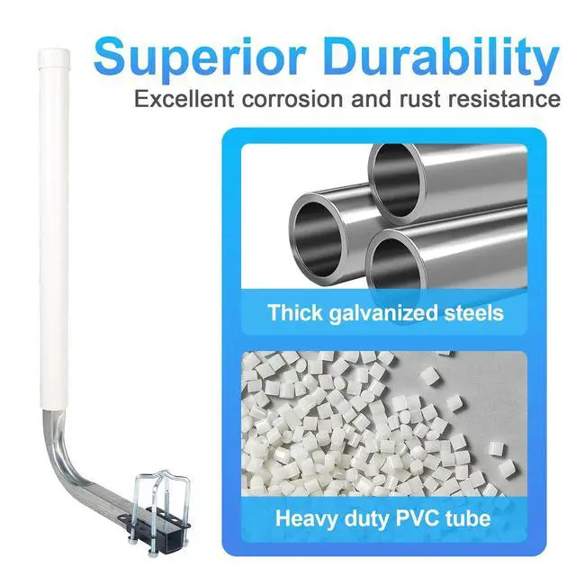 Alt view image 2 of 7 - Boat Trailer Guides 40/48 Height Adjustable, Rustproof Galvanized Steel Boat Trailer Guides Poles Kits with PVC Pipes,for Ski Boat, Fishing Boat, Sailboat Trailer