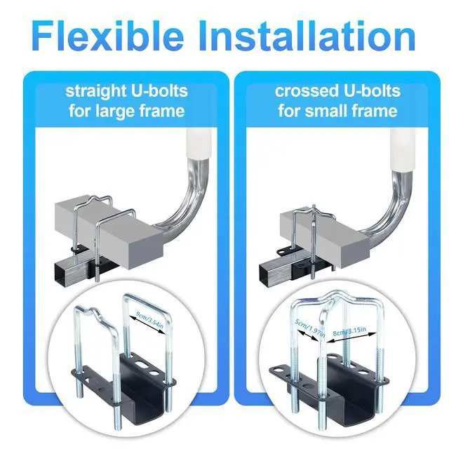 Alt view image 4 of 7 - Boat Trailer Guides 40/48 Height Adjustable, Rustproof Galvanized Steel Boat Trailer Guides Poles Kits with PVC Pipes,for Ski Boat, Fishing Boat, Sailboat Trailer
