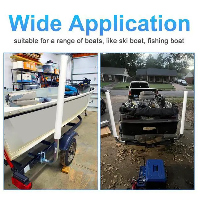Alt view image 6 of 7 - Boat Trailer Guides 40/48 Height Adjustable, Rustproof Galvanized Steel Boat Trailer Guides Poles Kits with PVC Pipes,for Ski Boat, Fishing Boat, Sailboat Trailer
