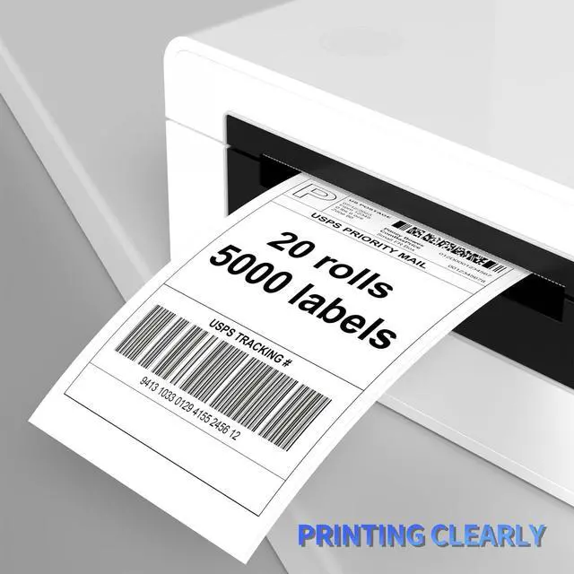Alt view image 5 of 6 - 4"X6" Thermal Shipping Labels, 5000 Labels, 20 Rolls, Compatible with Rollo, Munbyn, iDPRT Thermal Printers