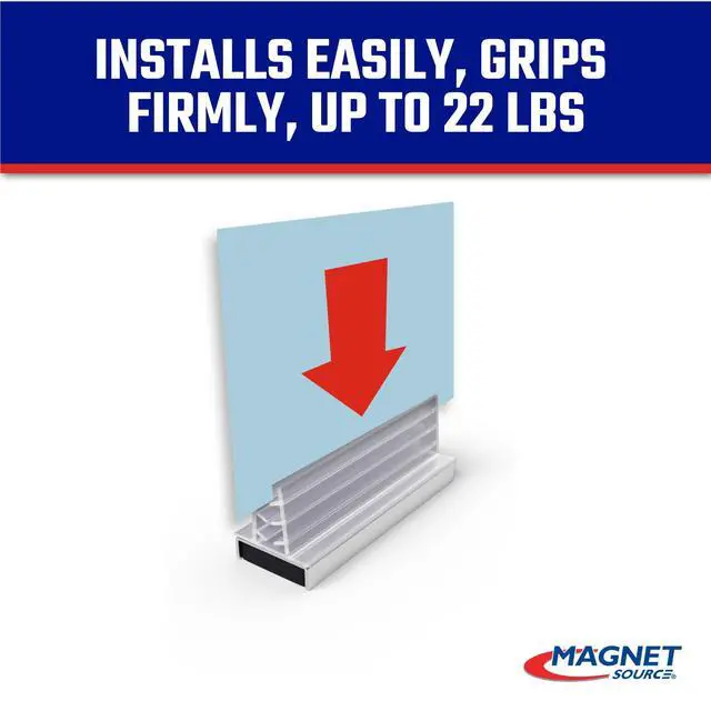 Alt view image 4 of 6 - Magnetic Sign Holder Pack - Magnetic Sign Holders for Door Frames, Metal Shelves, Whiteboards - Powerful Magnet - Retail EZ Grip Holder - 3" L x 1" W x 1.13" H - 25-Pack