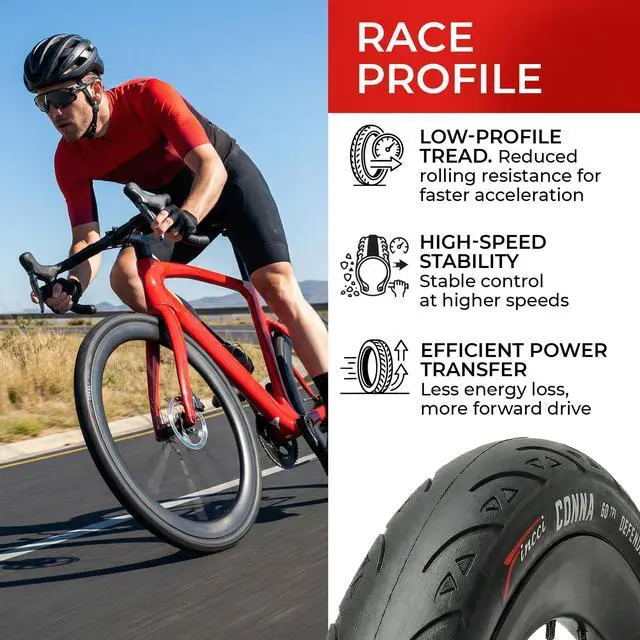 Alt view image 4 of 7 - Pair 700x23c Road Bike Tires - Foldable 23-622 with 1mm Anti Puncture 28" | Folding 28 inch Bicycle Tyres, Accessories for Racing, Touring and Cycling Bikes, Front and Rear Replacement