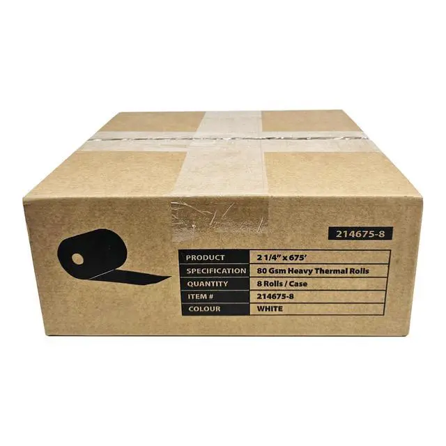 Alt view image 3 of 6 - (8 Rolls) 2 1/4" x 675' Heavy Weight ATM Paper Rolls, 8 Rolls/Case, 80 GSM BPA Free ATM Machines Thermal Paper Rolls G2500 GT3000 Tranax MB 1700 1705 GenMega Tranax