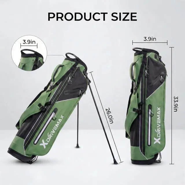 Alt view image 5 of 7 - Golf Stand Bag, Ultra Lightweight Compact Design for Walking Rounds, Easy-Carry Slim 4-Way Top for Multiple Pieces, for Par 3 & Practice