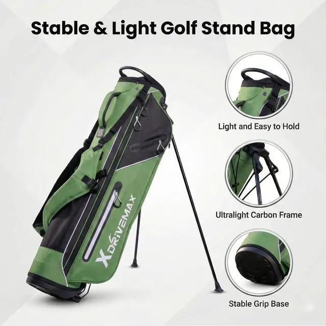 Alt view image 7 of 7 - Golf Stand Bag, Ultra Lightweight Compact Design for Walking Rounds, Easy-Carry Slim 4-Way Top for Multiple Pieces, for Par 3 & Practice
