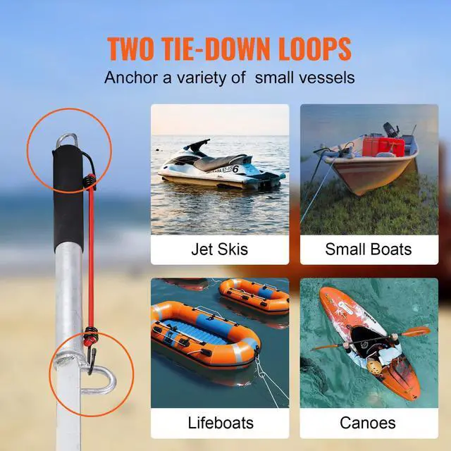 Alt view image 4 of 7 - Sand Spike Boat Anchor, 36" Galvanized Carbon Steel Slide Anchor Shore Spike/Boat Anchor Hook, Self-Hammering Beach Spike Anchor for Small Boat Jetski Pontoon Kayak, with Oxford Storage Bag