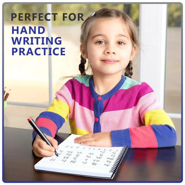 Alt view image 3 of 7 - 12 Pack Primary Composition Notebook Spiral K-2 Writing Workbook Black Wide Ruled Paper Primary Journal 100 Sheets 9.8" x 7.5" Kindergarten Preschool Handwriting Notebook for Kids