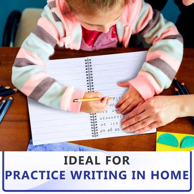 Alt view image 4 of 7 - 12 Pack Primary Composition Notebook Spiral K-2 Writing Workbook Black Wide Ruled Paper Primary Journal 100 Sheets 9.8" x 7.5" Kindergarten Preschool Handwriting Notebook for Kids