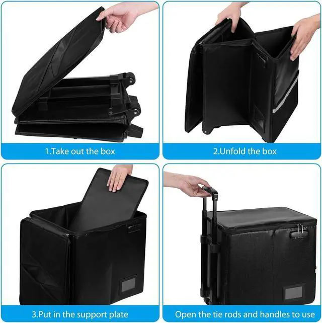 Alt view image 6 of 7 - Fireproof Rolling File Box with Wheels for Letter & Legal Size Files | Fireproof File Box with Wheels, Collapsible Rolling Fireproof Document Bag with Lock for Legal/Letter Size Files