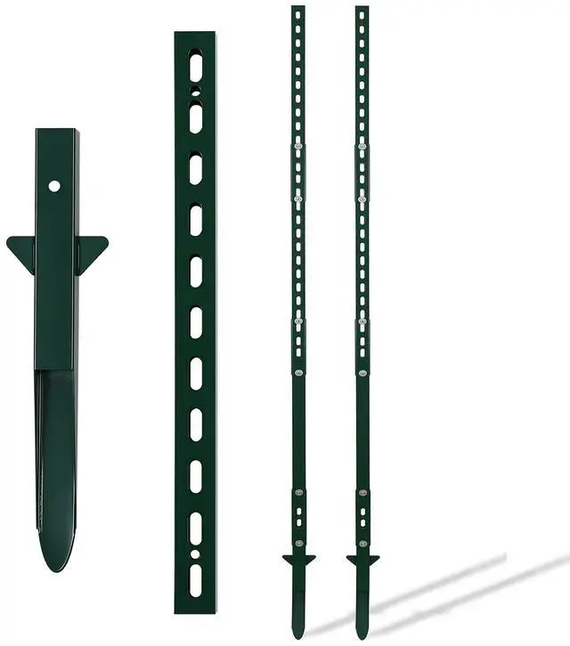 Main image of 2 Pack 6 Ft Metal Yard Sign Stake, Adjustable Aluminum Sign Post with Holes, Durable Yard Stake for Signs, Sleek Modern Design Sign Holder for Outside Fence Road Parking Street Stop (Greenx2)