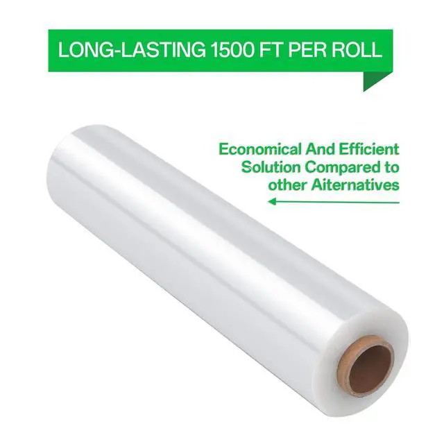 Alt view image 3 of 7 - 20in Stretch Wrap Roll, Heavy Duty 1500ft Shrink Wrap, Pallet Wrap 4 Pack | Industrial Strength, 80 Gauge, Clear Stretch Film, Self-Adhesive Cling, Plastic Wrap for Furniture Wrapping Shipping Moving