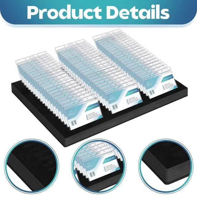 Alt view image 3 of 7 - 4 Pcs Name Badge Holder ID Tray Organizer Foam Holds 60 Badges ID Tag Organizer Name Tag Holders for Office, 16 3/4 x 12 x 1 1/4 Inch