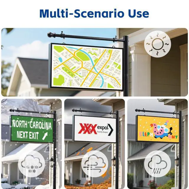 Alt view image 6 of 7 - Real Estate Sign Posts 7FT Wind-Resistant Yard Sign Holder with Adjustable 32 Arm for Outdoor Realtor Sign Heavy Duty Metal Yard Sign Stakes Stand 2PC