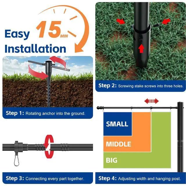 Alt view image 7 of 7 - Real Estate Sign Posts 7FT Wind-Resistant Yard Sign Holder with Adjustable 32 Arm for Outdoor Realtor Sign Heavy Duty Metal Yard Sign Stakes Stand 2PC