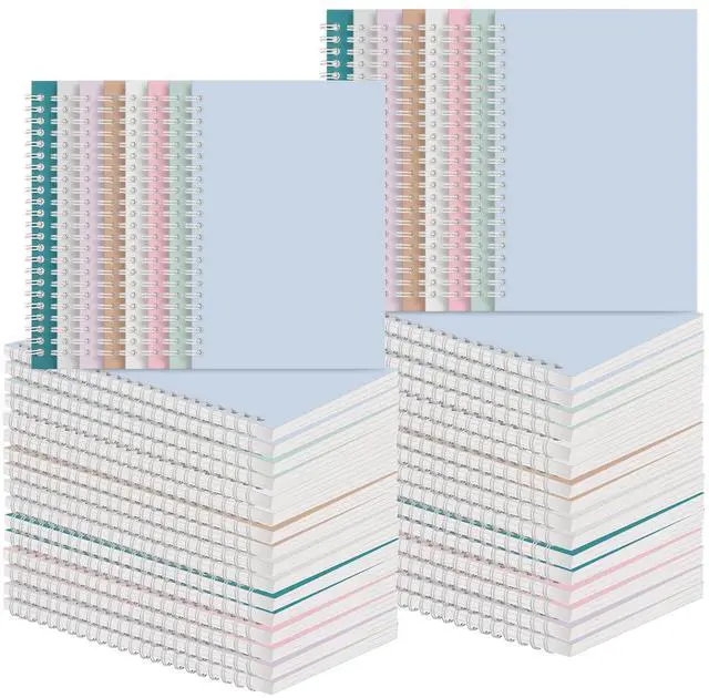 Main image of 48 Pack A5 Spiral Notebooks College Ruled Spiral Notebooks Bulk Inches Lined Travel Writing Notebooks Journal Notepad for Office School Supplies, 50 Sheets 100 Pages, 8.3 x 5.5 Inches, Multicolor