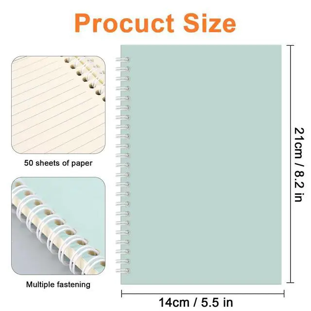 Alt view image 2 of 7 - 48 Pack A5 Spiral Notebooks College Ruled Spiral Notebooks Bulk Inches Lined Travel Writing Notebooks Journal Notepad for Office School Supplies, 50 Sheets 100 Pages, 8.3 x 5.5 Inches, Multicolor