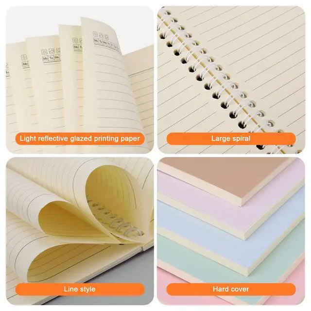 Alt view image 3 of 7 - 48 Pack A5 Spiral Notebooks College Ruled Spiral Notebooks Bulk Inches Lined Travel Writing Notebooks Journal Notepad for Office School Supplies, 50 Sheets 100 Pages, 8.3 x 5.5 Inches, Multicolor