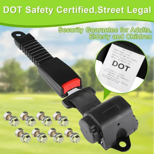 Alt view image 4 of 7 - 61 Inch Retractable DOT SeatBelts Street Legal 4 Passenger(2+2) Golf Cart Seat Belts Kit Bracket Fits EZGO TXT Yamaha Club Car DS (NOT FIT 2 Passenger Club Car Precedent Yamaha G29 Drive EZGO RXV)
